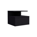 Depot E-Shop Floating Nightstand, Wall Mounted, Single Drawer, 2-Tier Shelf, Black, 12&Quot; H X 14.01&Quot; W X 13.22&Quot; D