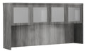 Safco Mayline AHG72LGS Aberdeen 72" Hutch Cabinet with Glass Doors, Gray Steel Tf