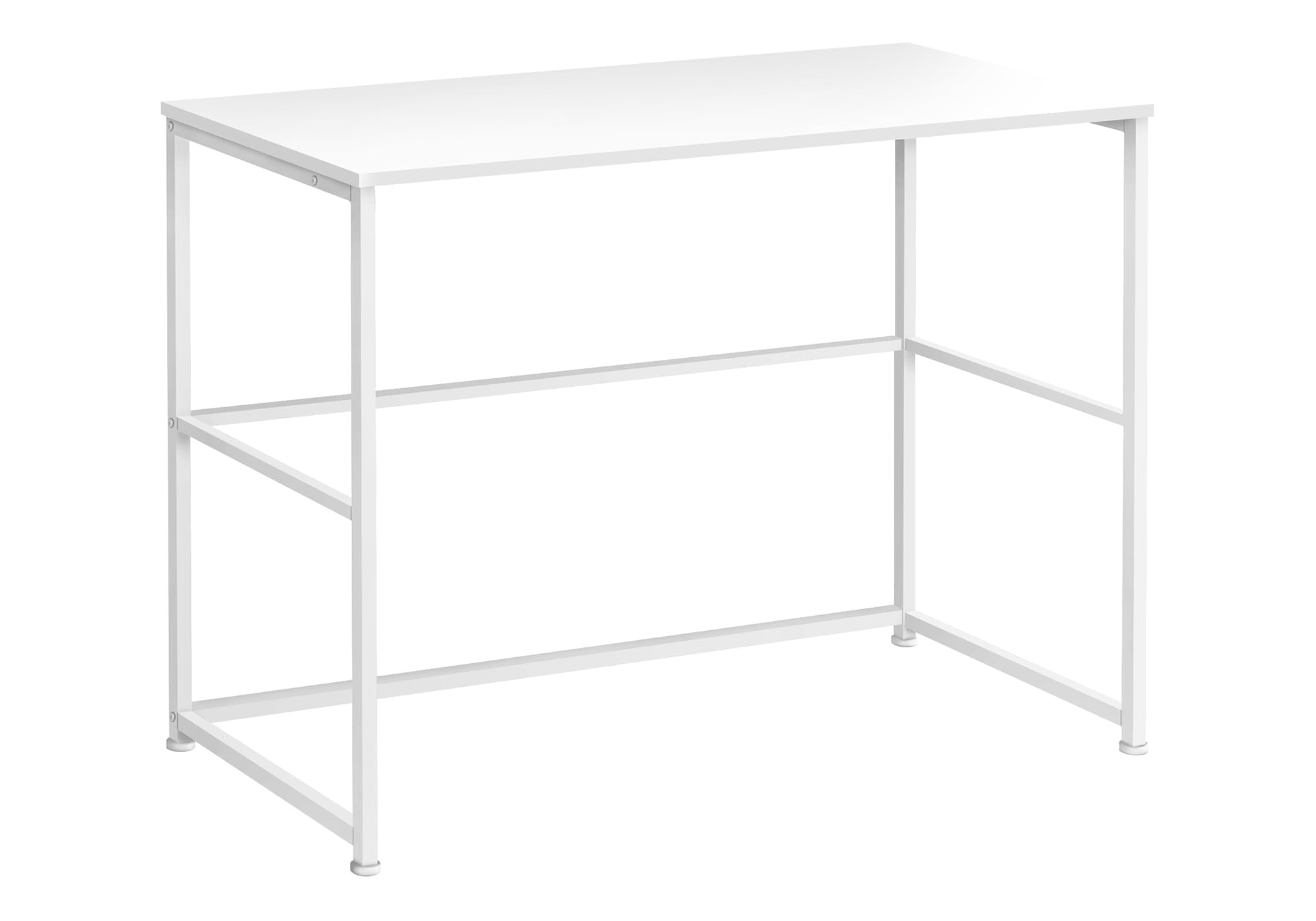 Monarch Specialties 7775 Computer Desk, Home Office, Laptop, Left, Right Set-up, Storage Drawers, Work, Metal, Laminate, Contemporary, Modern Desk-40 L White White, 40' L x 19' W x 30' H