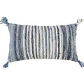 Rizzy Home Stripe 14" x 26" Poly Pillow with Recycled Denim Cover-Multi-Color