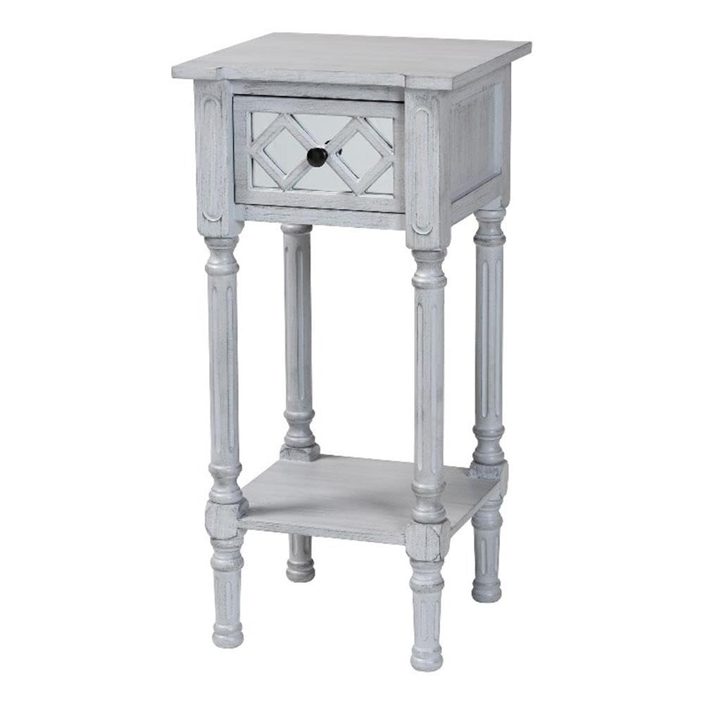 Baxton Studio Gellert Classic and Traditional Grey Finished Wood 1-Drawer End Table