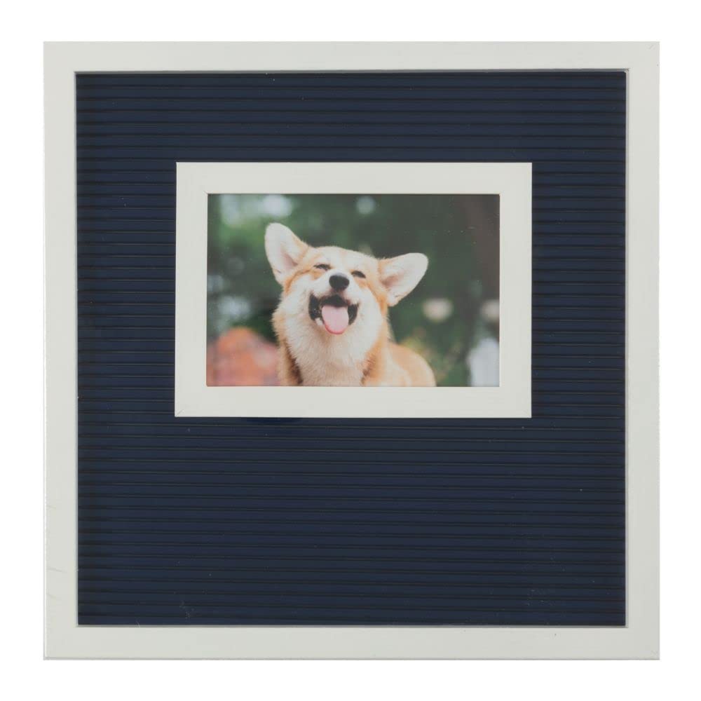 C.R Gibson Plbf-23943 I Woof You Changeable Letter Board Picture Frame, 11.75' W X 11.75' H, Navy Blue And White