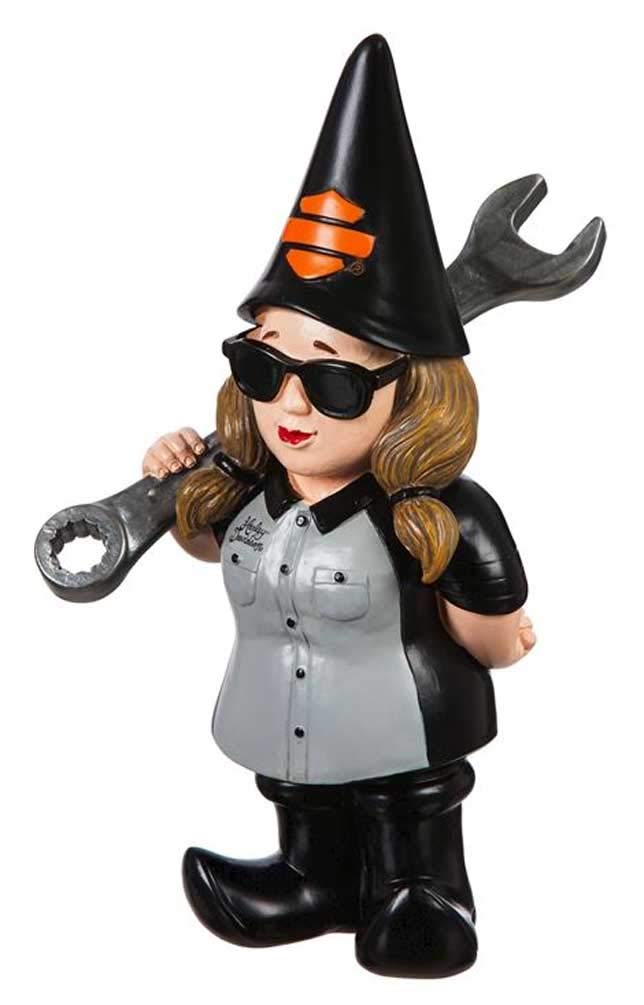 Harley-Davidson Mechanic Lady Polystone Garden Gnome, 8.5 X 5 In. 544902E