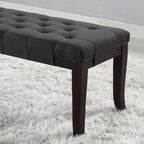 Roundhill Furniture Linon Fabric Tufted Bench, Gray