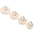 Hestya 4 Pieces Tub Stopper Set Rubber Sink Stopper Drain Plug with Hanging Ring for Bathtub, Kitchen and Bathroom (White, 1-1/8