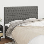 vidaXL Headboard 4 Pcs, Upholstered Headboard for Bed Home, Bed Headboard with Wooden Leg, Bedroom Furniture, Dark Gray 31.5"x2.8"x30.7"/34.6" Fabric