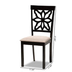 Baxton Studio Samwell Modern and Contemporary Sand Fabric Upholstered and Dark Brown Finished Wood 2-Piece Dining Chair Set