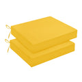 Downluxe Outdoor Chair Cushions Set Of 2 For Patio Furniture, Water-Resistant Square Corner Patio Chair Cushions With Ties, High