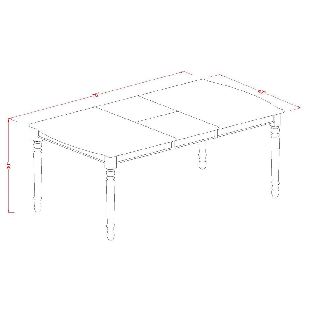 East West Furniture DOWE5-BMK-W Dover 5 Piece Modern Set Includes a Rectangle Wooden Table with Butterfly Leaf and 4 Dining Room Chairs, 42x78 Inch, Buttermilk & Cherry