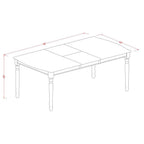 East West Furniture DOWE5-BMK-W Dover 5 Piece Modern Set Includes a Rectangle Wooden Table with Butterfly Leaf and 4 Dining Room Chairs, 42x78 Inch, Buttermilk & Cherry