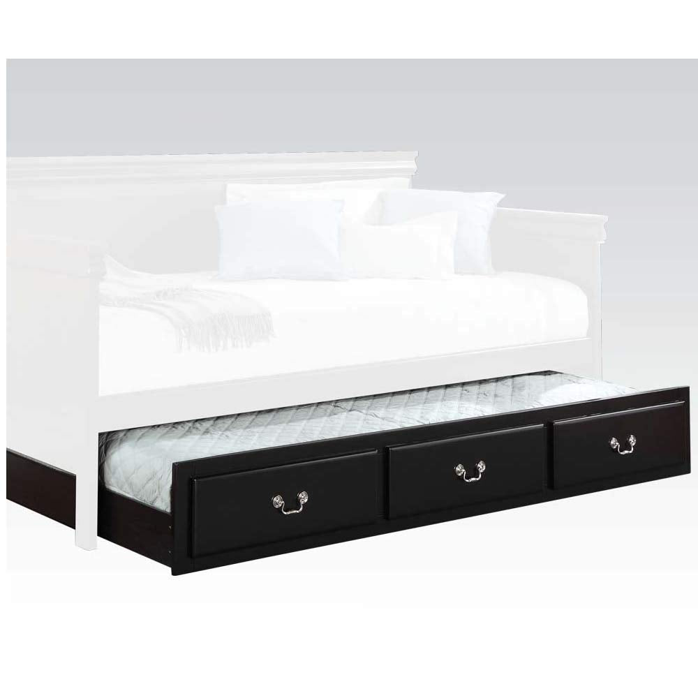 Benjara, Black Wooden Twin Size Trundle Bed With Caster Wheels