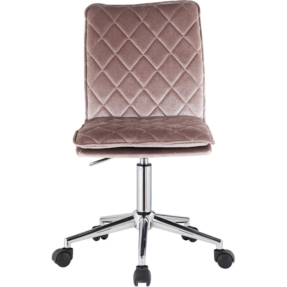 Acme Aestris Tufted Velvet Armless Office Chair with Swivel Seat in Pink