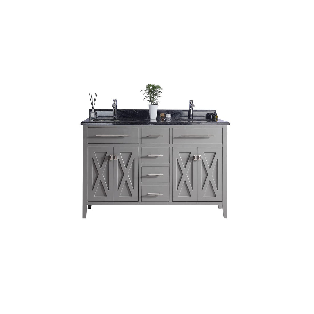 Laviva Wimbledon - 60 - Grey Cabinet Black Wood Marble Countertop