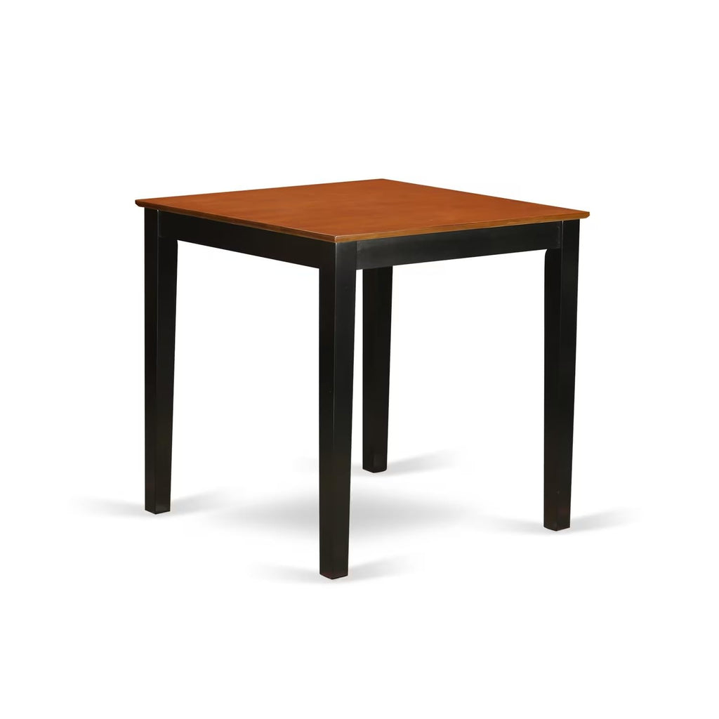 East West Furniture PBKE5-BLK-W 5 Piece Counter Height Pub Set Includes a Square Dining Table and 4 Dining Room Chairs, 36x36 Inch, Black & Cherry