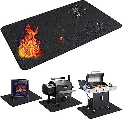 Ubeesize Large 65 X 48 Inches Under Grill Mat For Outdoor Grill,Double-Sided Fireproof Grill Pad,Indoor Fireplace/Fire Pit Mat,O