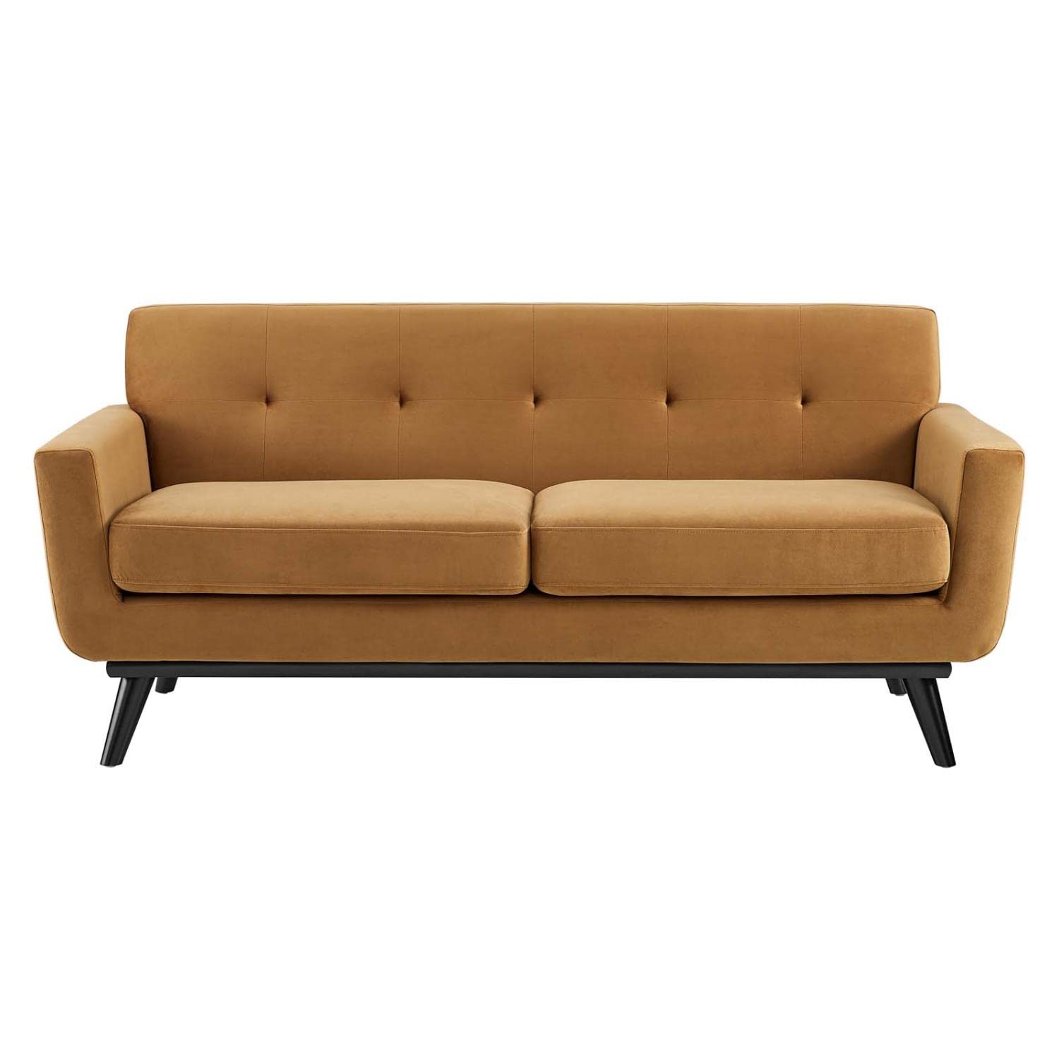 Modway Engage Performance Velvet Loveseat With Cognac Finish Eei-5599-Cog