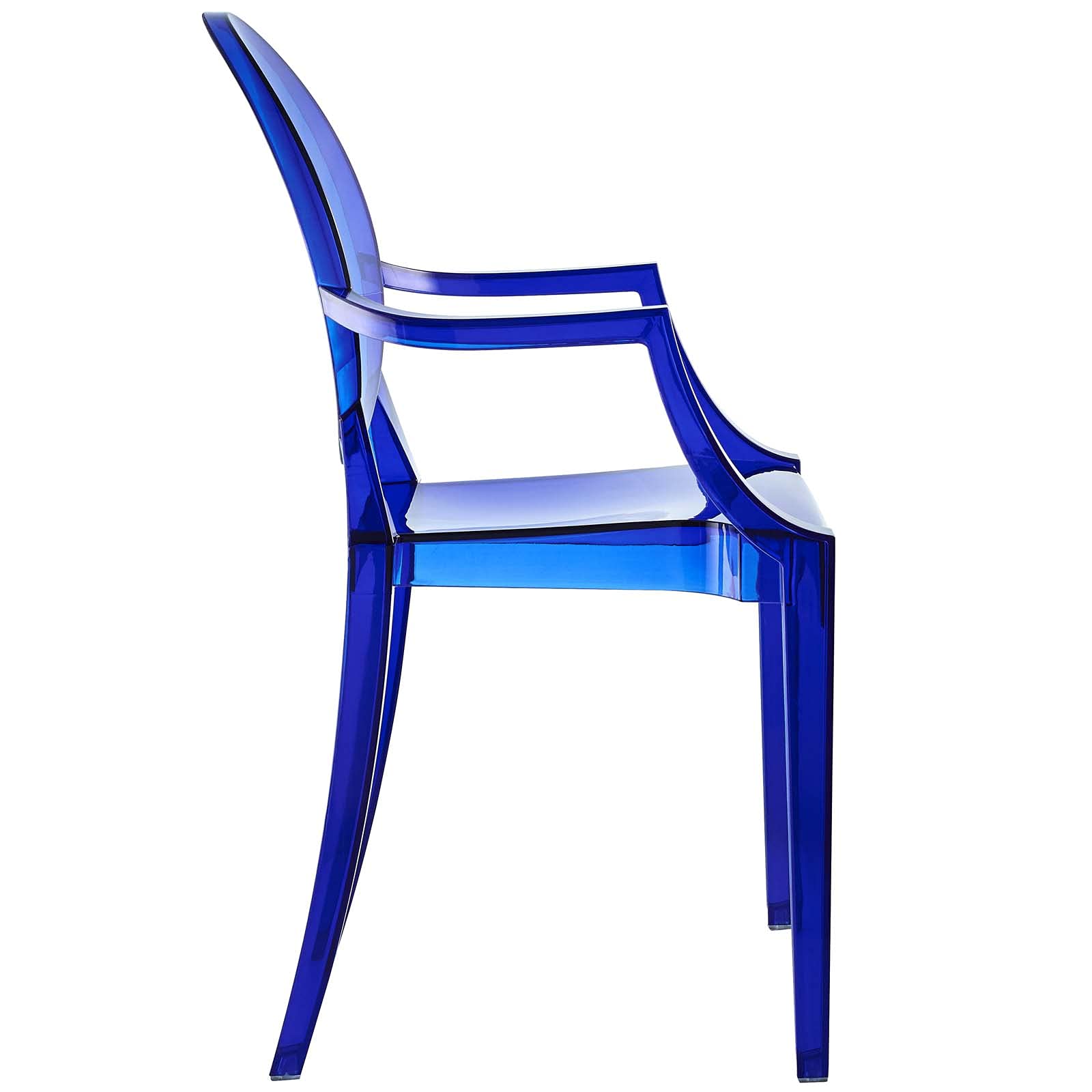 Modway Casper Modern Acrylic Dining Armchairs in Blue - Set of 4