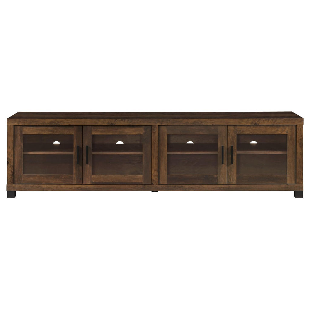 Coaster Home Furnishings Sachin 79-Inch TV Stand for TVs up to 85 Inch 4-Door Entertainment Center Media Console Adjustable Shelves Engineered Wood Eco-Friendly Laminate Dark Pine 736293