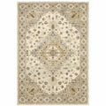 HomeRoots 508859 8 x 11 ft. Beige Gray Tan & Brown Oriental Power Loom Stain Resistant Rectangle Area Rug