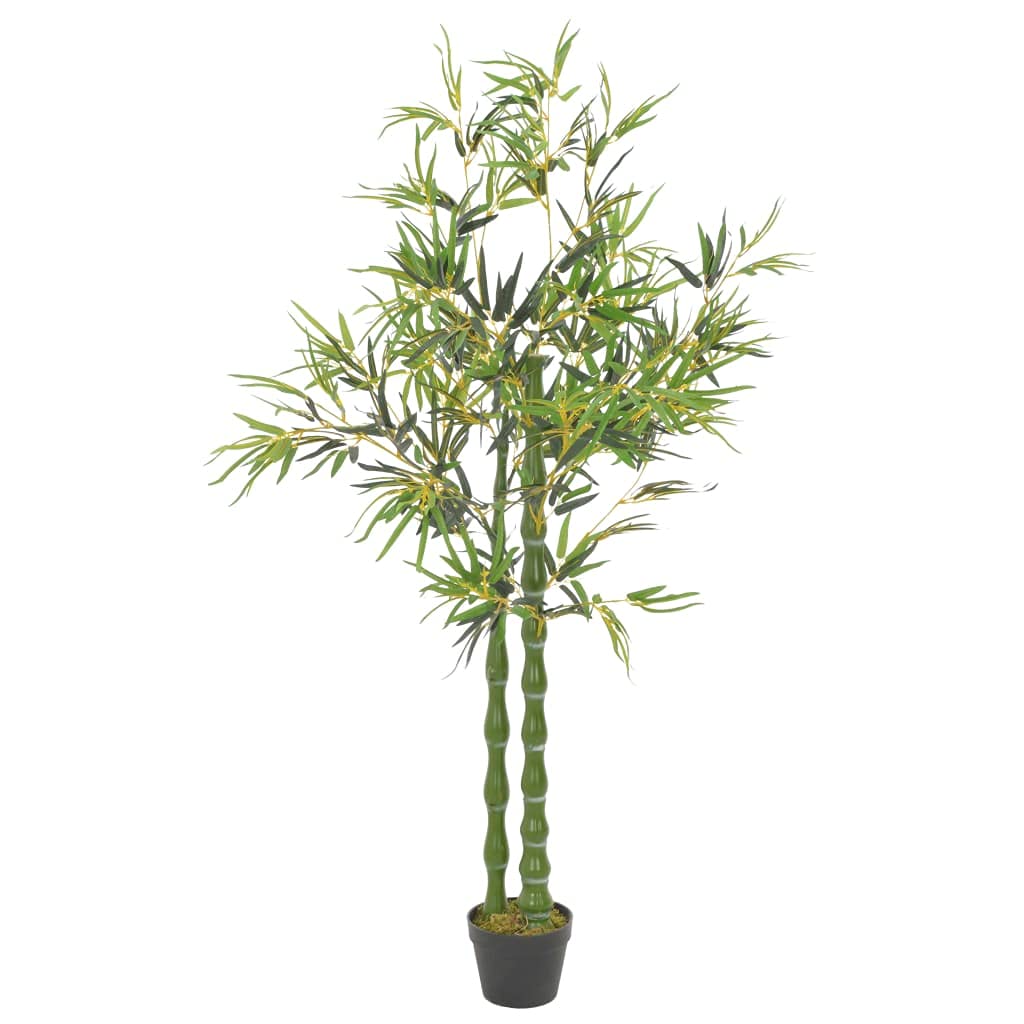 Vidaxl Artificial Bamboo Plant With Pot - Lifelike And Maintenance-Free Greenery For Home Or Office Interior, 63&quot; High, Green And Brown, Plastic And Polyester