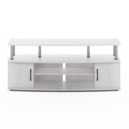Furinno JAYA Large Entertainment Stand for TV Up to 55 Inch, White Oak/Chrome