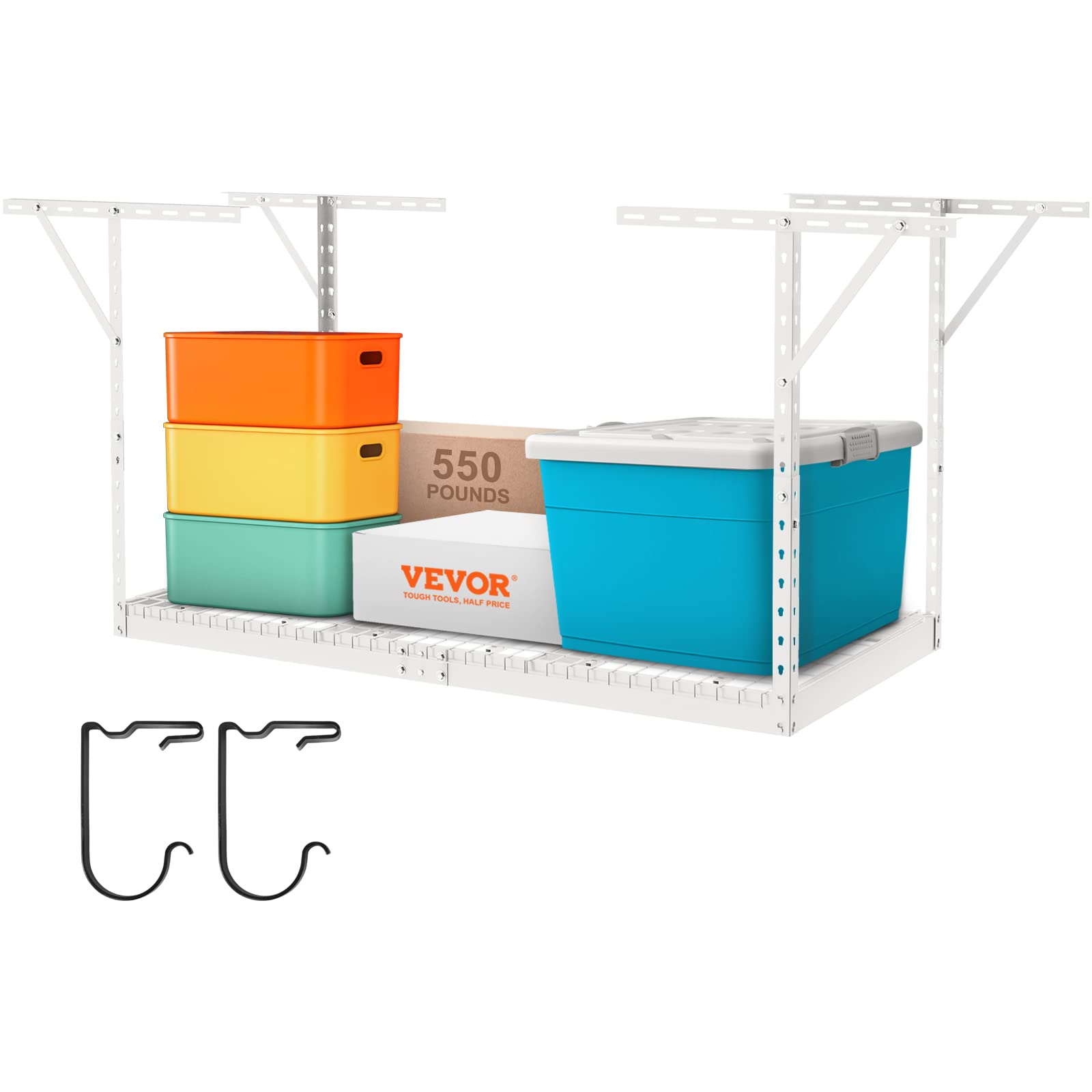 VEVOR Overhead Garage Storage Rack, 3x6 Garage Ceiling Storage Racks, Heavy Duty Adjustable Cold Rolled Steel Racks for Garage S