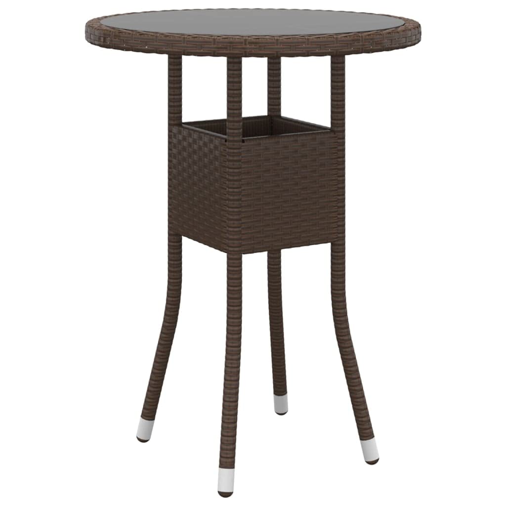 vidaXL 3 Piece Patio Dining Set Poly Rattan Brown