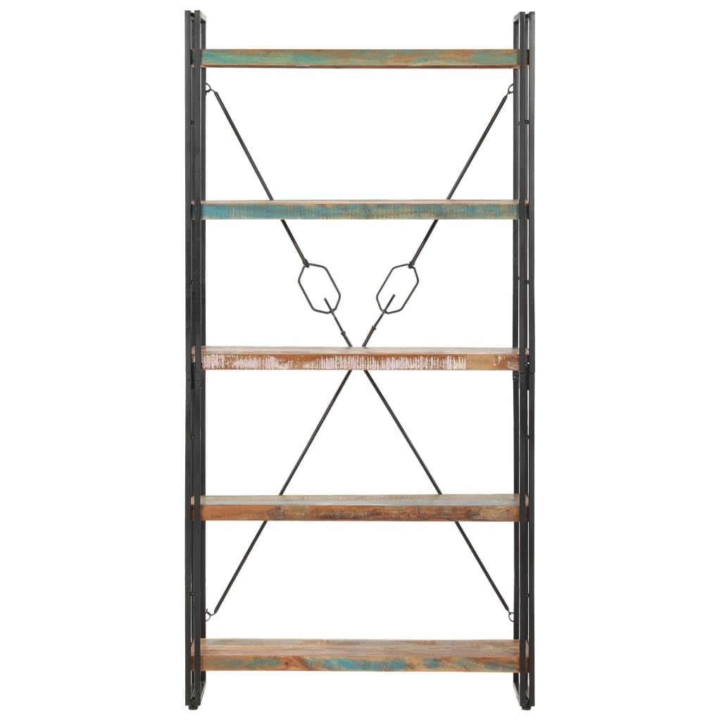 vidaXL 5-Tier Bookcase 35.4&quot;x11.8&quot;x70.9&quot; Solid Reclaimed Wood