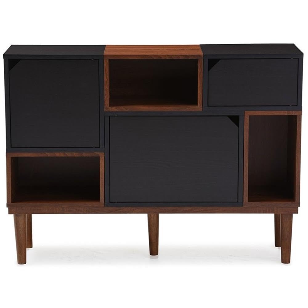 Baxton Furniture Studios Anderson Mid-Century Retro Modern Oak and Wood Sideboard Storage, Espresso
