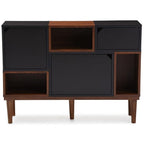 Baxton Furniture Studios Anderson Mid-Century Retro Modern Oak and Wood Sideboard Storage, Espresso