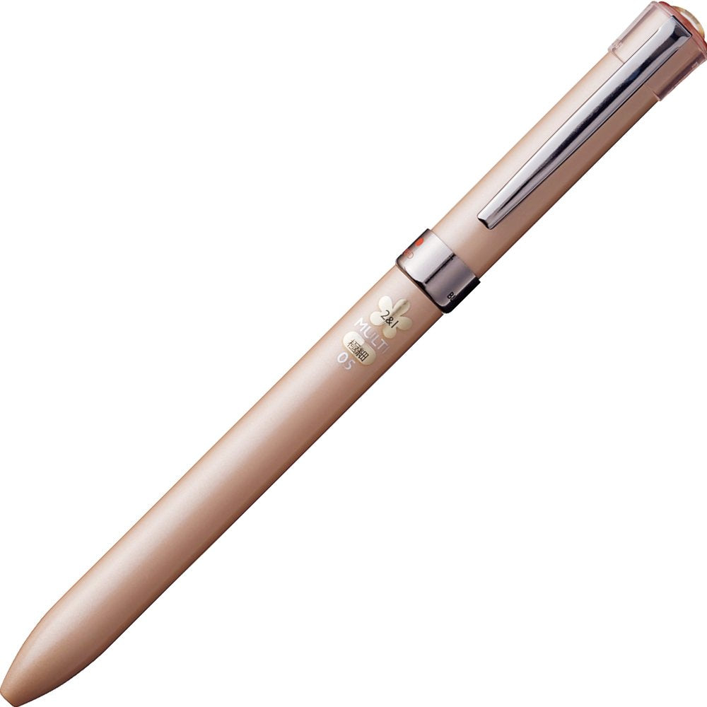 1 X Uni-Ball Jetstream Fseries 2 Color 0.5 Mm Ballpoint Multi Pen 0.5 Mm Pencil - Silky Gold Body