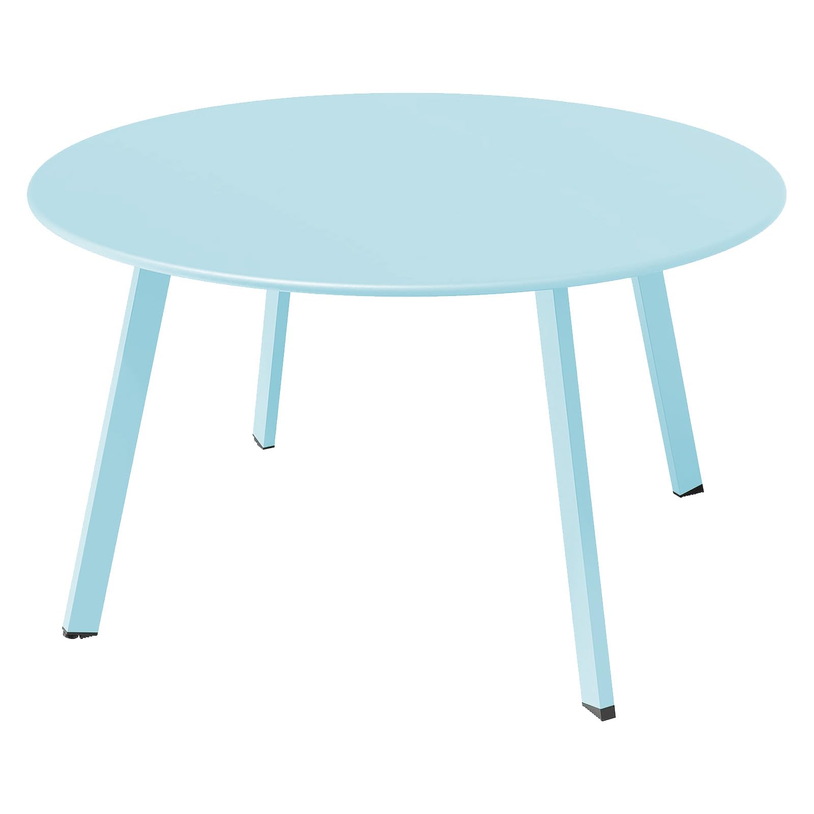 Grand Patio Round Coffee Table, Weather Resistant Patio Side Table, Outdoor Round End Table With Square Feet, Great For Backyard, Patio, Deck, Blue