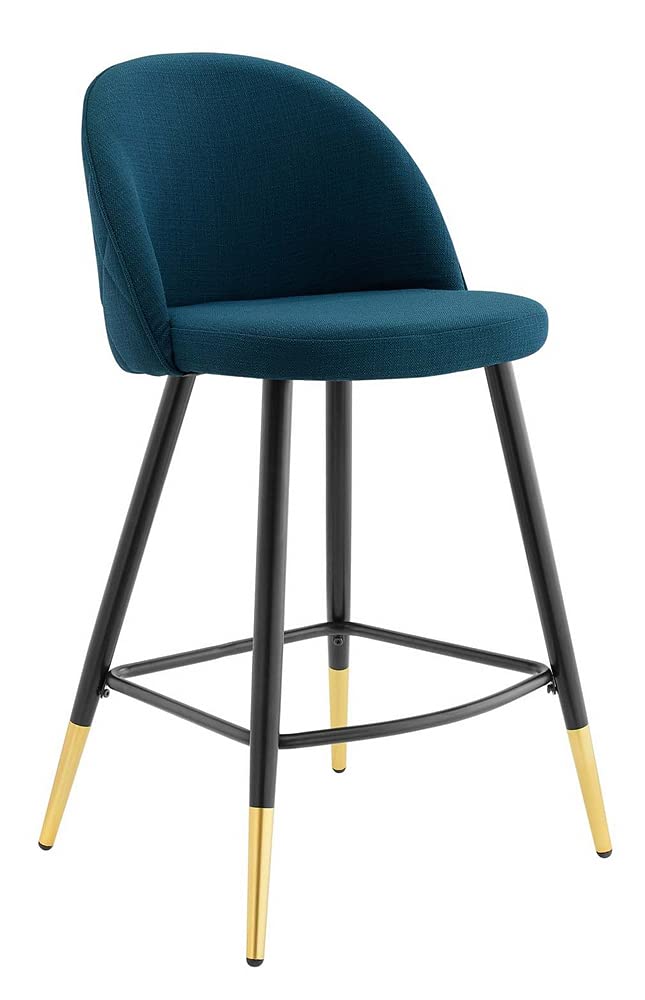 Modway Cordial Fabric Upholstered Dining Counter Stools in Azure - Set of 2