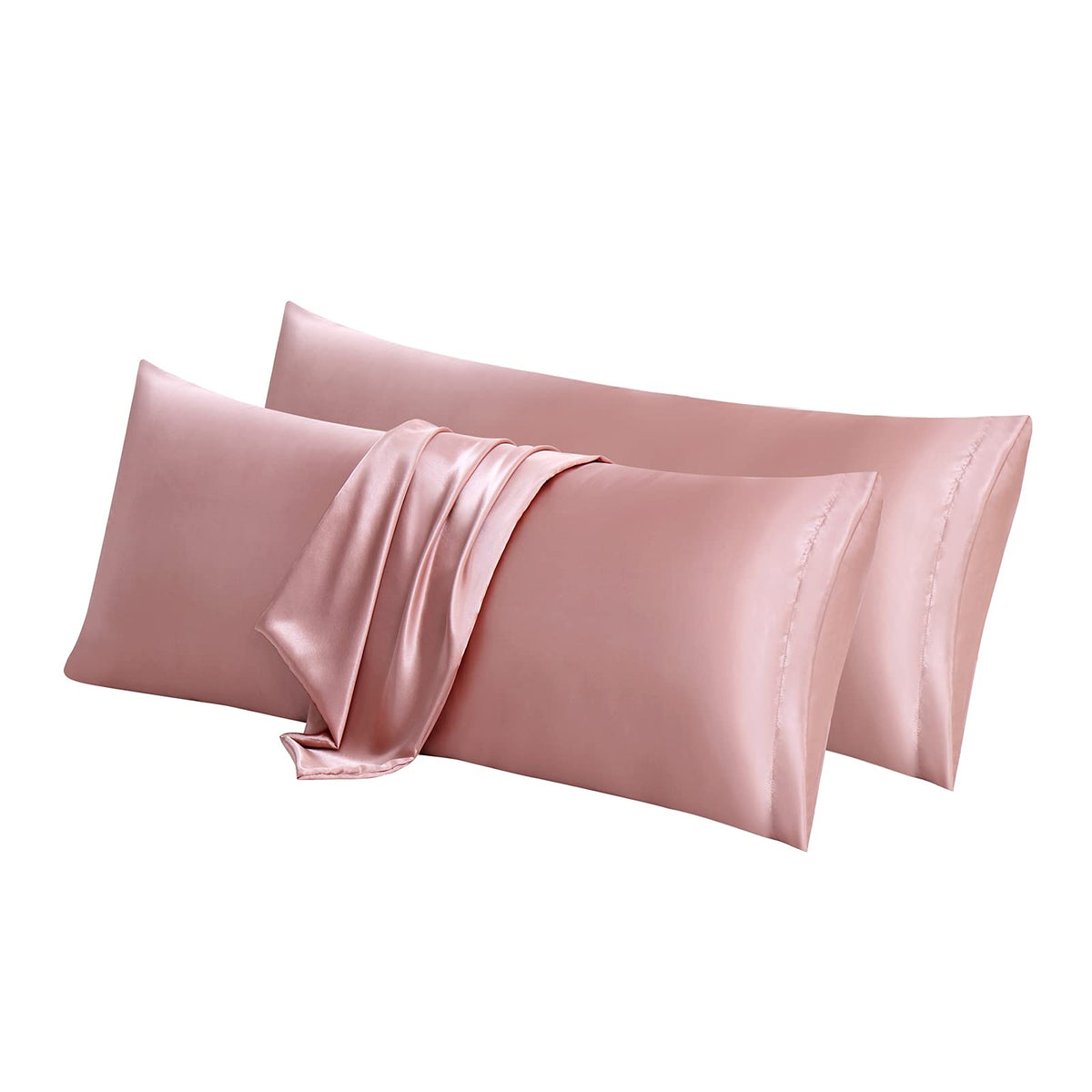 Aormenzy Satin Body Pillow Cover Set Of 2, 20X54 Inches Champagne Body Pillow Case For Adults, Silky Soft & Cooling Body Pillow