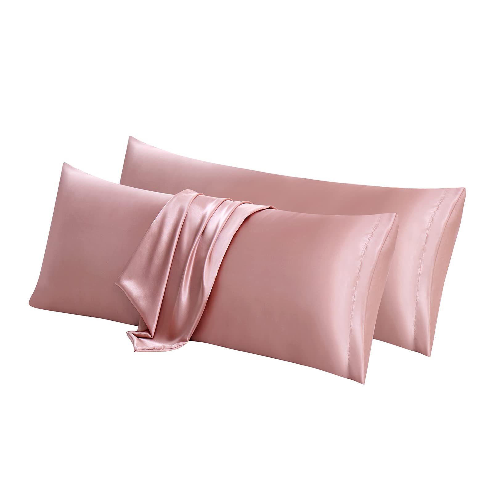 Aormenzy Satin Body Pillow Cover Set Of 2, 20X54 Inches Champagne Body Pillow Case For Adults, Silky Soft & Cooling Body Pillow