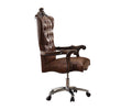 Acme Versailles Executive Chair in 2 Tone Light Brown PU & Cherry Oak