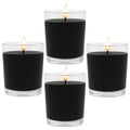 Unscented Black Votive Candles in Glass, 2 Inch Natural Soy Wax Scentless Candles for Halloween Wedding Party Home Holidays Rela