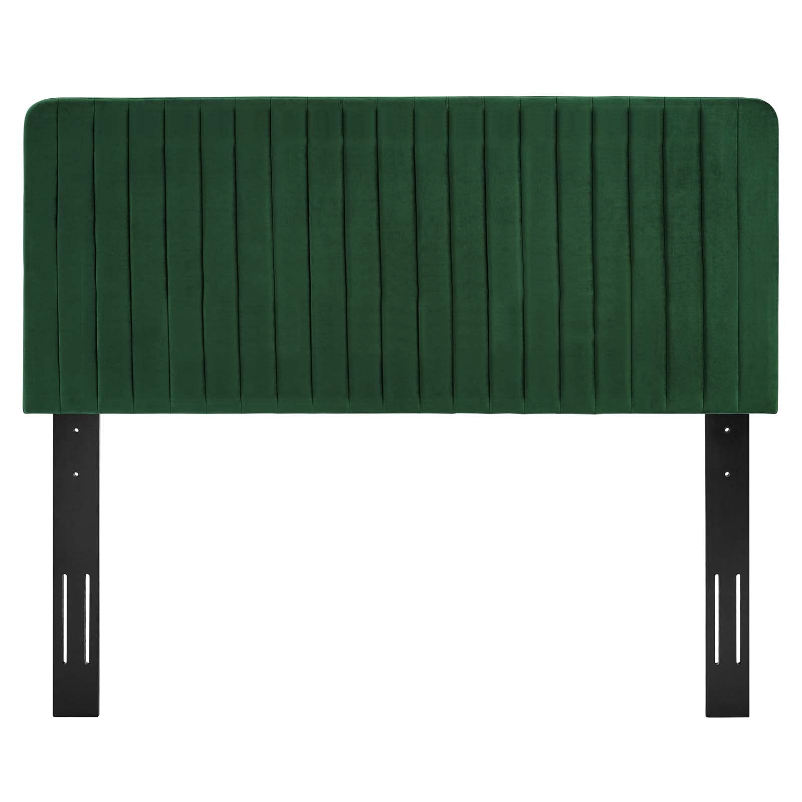 Modway Milenna Channel Tufted Performance Velvet Full/Queen Headboard in Emerald