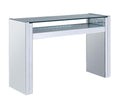Acme Nysa Sofa Table in Mirrored and Faux Crystals