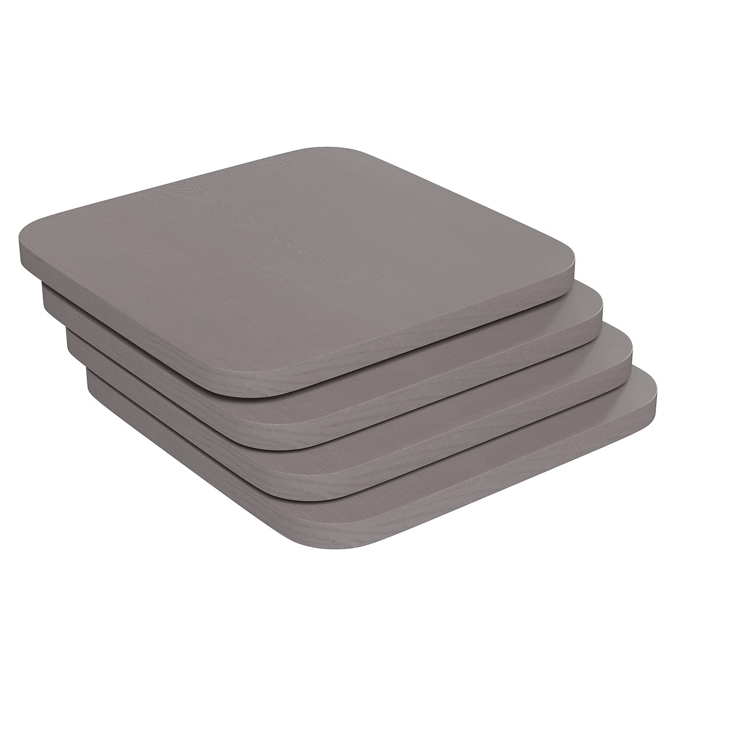 Perry Poly Resin Wood Square Seat with Rounded Edges for Colorful Metal Barstools in Gray