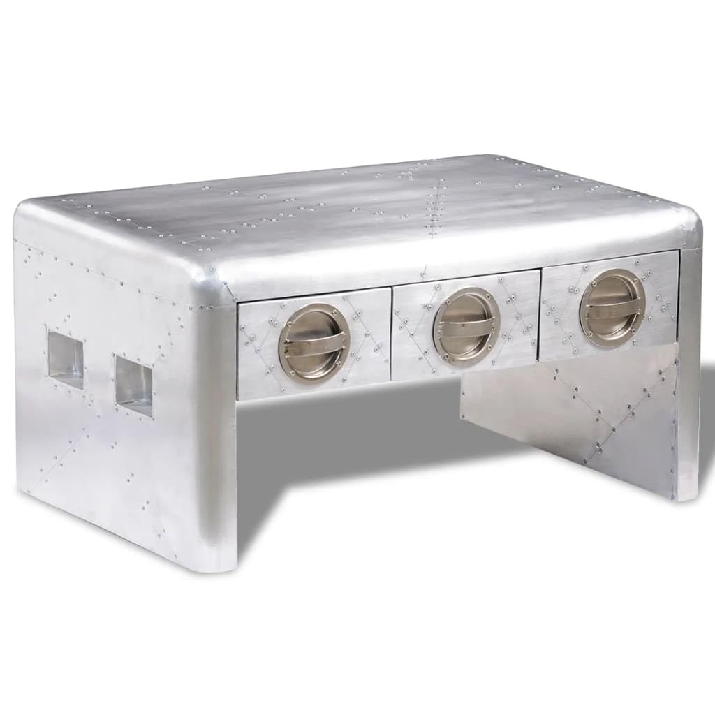 vidaXL Aviator Aluminum Coffee Table - Thumbnail 3