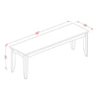 East West Furniture Pfb-Cap-W Parfait Dining Table Bench With Wooden Seat, 52X15X17 Inch, Cappuccino