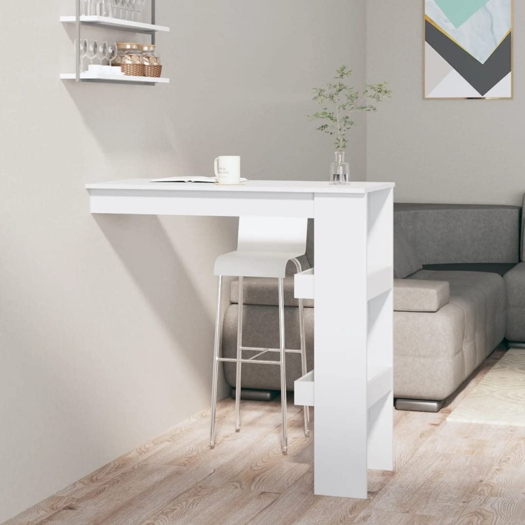 Wall Bar Table High Gloss White 40.2&quot;X17.7&quot;X40.7&quot; Engineered Wood