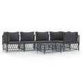 vidaXL Patio Furniture Set 6 Piece, Sectional Sofa with Cushions, Patio Lounge Set for Outdoor Garden Lawn Backyard, Anthracite 