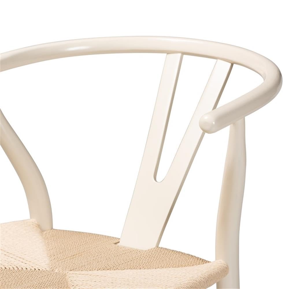 Baxton Studio Paxton Modern and Contemporary White Finished Wood 2-Piece Counter Stool Set