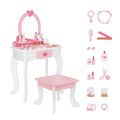 OOOK Kids Vanity Set,Table & Chair Vanity Set with Mirror(Includes 15 pcs Multiple Make up Accessories, Makeup Dressing Table wi