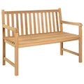 vidaXL Garden Bench, Outdoor Patio Furniture - 44.9 Seat, Durable Solid Teak Wood Construction, Weather, Fine Sanded Finish, Bro