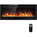 KOTEK 50 Recessed Electric Fireplace, in-Wall & Wall Mounted Fireplace Heater w/ 9 Flame Colors, 5 Brightness Settings, Remote
