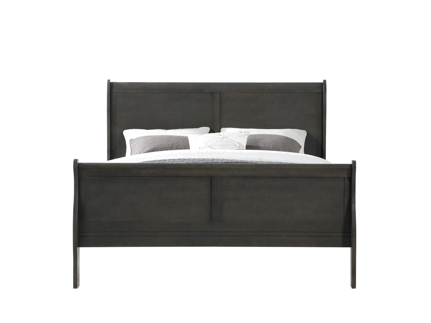 Acme Louis Philippe Queen Bed in Dark Gray