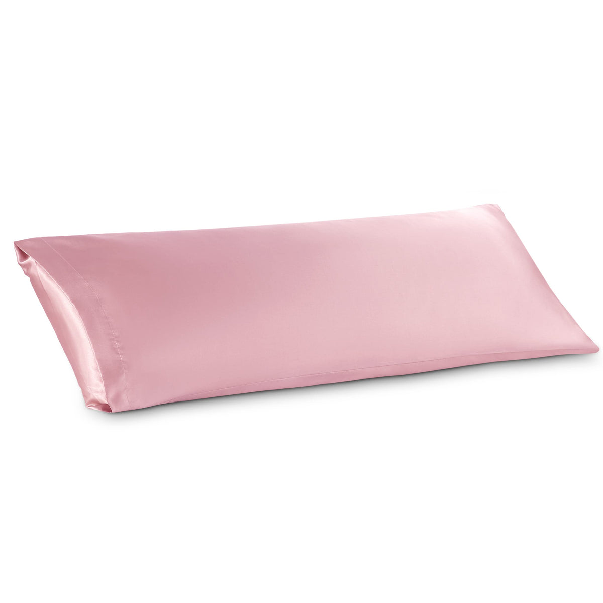 Bedsure Satin Body Pillow Cover 20X54 Inches - Pink Body Pillowcase For Hair And Skin, Cooling And Silky Long Body Pillow Case C